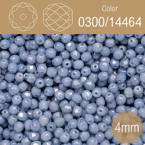 Korálky BROUŠENÉ 4mm. Barva 0300/14464 Modrá neprůhledná. Balení 120Ks.