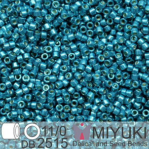 Korálky Miyuki Delica 11/0. Barva Duracoat Galvanized Poseidon Bluev DB2515. Balení 5g.