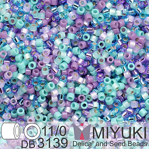 Korálky Miyuki Delica 11/0. Barva Misty Lilac Mix DB3139. Balení 5g.