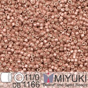 Korálky Miyuki Delica 11/0. Barva Galvanized Matte Pink Blush DB1166. Balení 5g