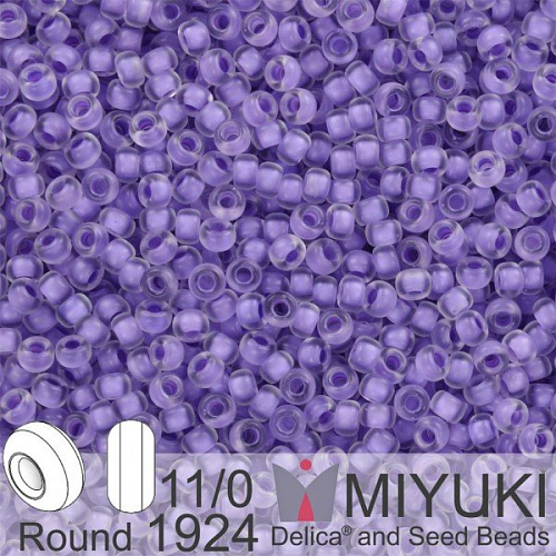 Korálky Miyuki Round 11/0. Barva 1924 SF Lilac Lined Crystal. Balení 5g