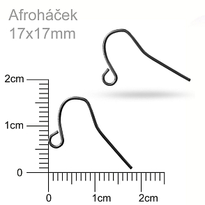 Afroháček hladký. Barva antracitová. Velikost 17x17mm.