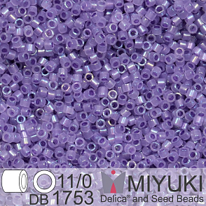 Korálky Miyuki Delica 11/0. Barva Sparkling Purple Lined Opal AB DB1753. Balení 5g