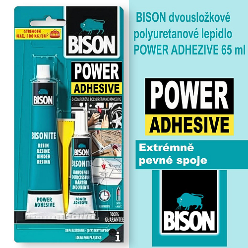 Lepidlo BISON POWER ADHESIVE. dvousložkové polyuretanové lepidlo. Balení 65ml.