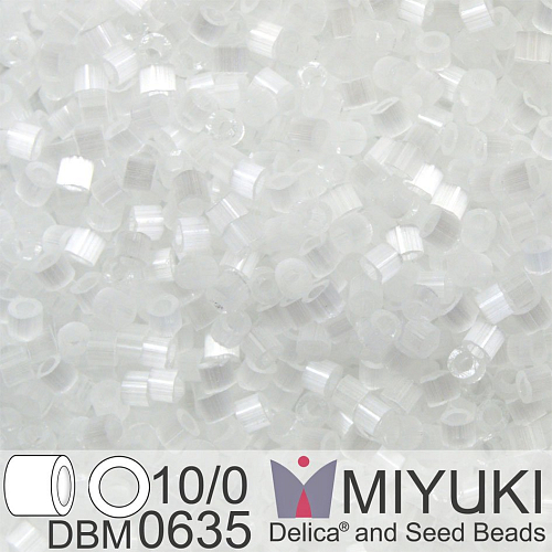 Korálky Miyuki Delica 10/0. Barva Crystal Silk Satin DBM0635. Balení 5g.