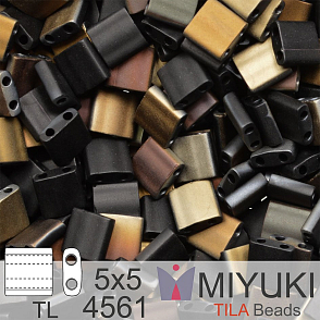 Korálky MIYUKI tvar TILA BEADS velikost 5x5mm. Barva TL-4561 Valentinite Matte. Balení 5g.