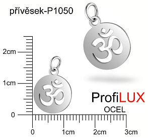 Přívěsek Chirurgická Ocel ozn-P1050 znamení Ohm velikost pr.12mm. Řada přívěsků ProfiLUX