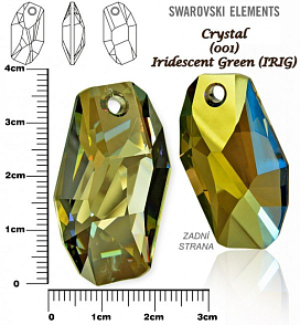 SWAROVSKI 6673 METEOR Pendant barva Crystal Iridescent Green velikost 38mm. 