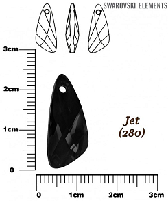 SWAROVSKI 6690 Wing Pendant barva JET velikost 23mm
