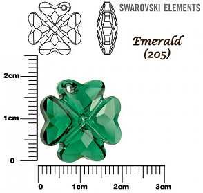 SWAROVSKI 6764 CLOVER Pendant barva EMERALD velikost 19mm.