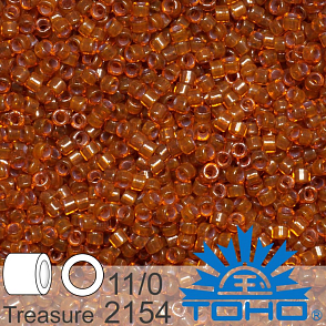 Korálky TOHO tvar TREASURE (válcové). Velikost 11/0. Barva č.2154 Transparent Marmalade. Balení 5g.