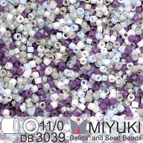 Korálky Miyuki Delica 11/0. Barva Ice Queen Mix DB3039. Balení 5g
