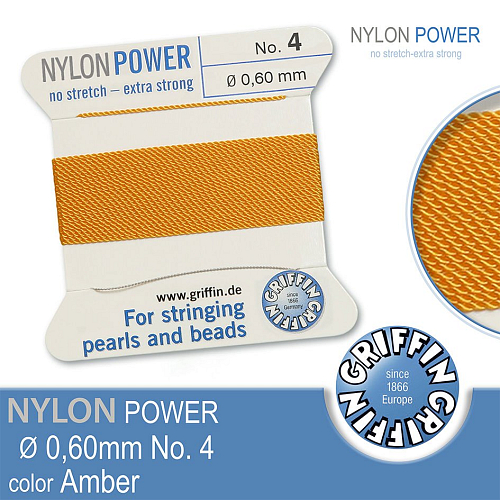 NYLON Power velmi pevná nit GRIFFIN síla nitě 0,60mm barva Amber