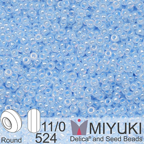Korálky Miyuki Round 11/0. Barva 0524 Sky Blue Ceylon. Balení 5g.