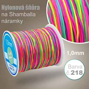 Nylonová šňůra na Shamballa náramky průměr nitě 1,0mm. Barva č.218 Mix