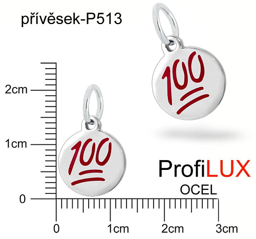 Přívěsek Chirurgická Ocel ozn-P513 medailon 100 velikost pr.12mm tl.1.2mm. Řada přívěsků ProfiLUX. 