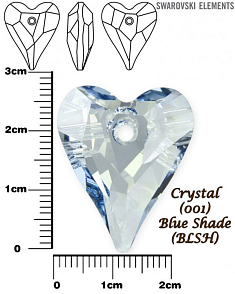SWAROVSKI Wild Heart Pendant barva CRYSTAL BLUE SHADE velikost 27mm. 