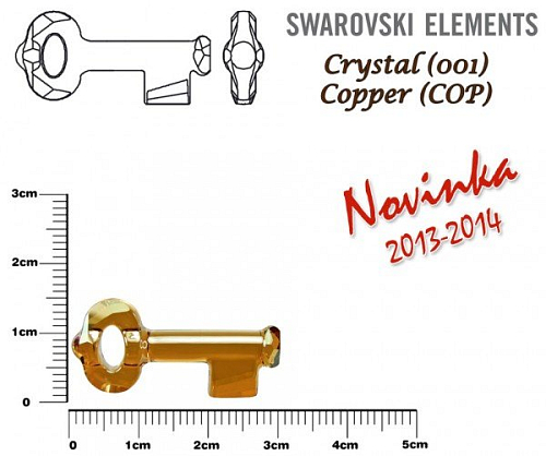 SWAROVSKI KEY Pendant 6919 barva Crystal COPPER velikost 30mm.