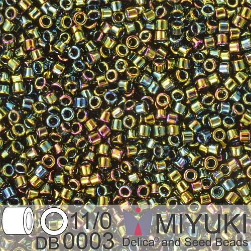 Korálky Miyuki Delica 11/0. Barva Met Forest Green Iris DB0003. Balení 5g.