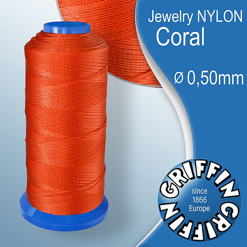 Jewelry NYLON GRIFFIN síla nitě 0,5mm Barva Coral