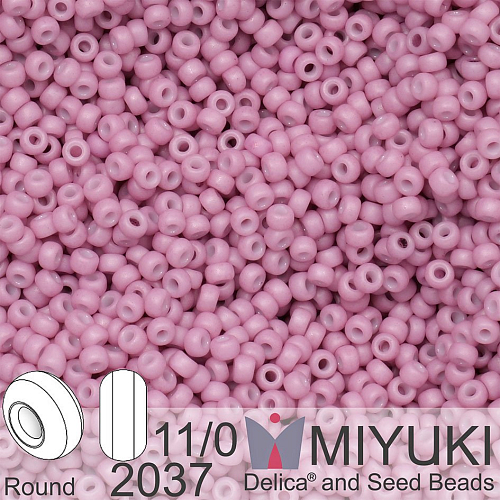 Korálky Miyuki Round 11/0. Barva 2037 Matte Opaque Antique Rose. Balení 5g.