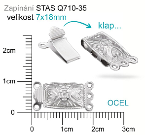 Mechanické zapínání (Záponka)  OCEL ozn.-STAS-Q710-35. velikost 10x20mm
