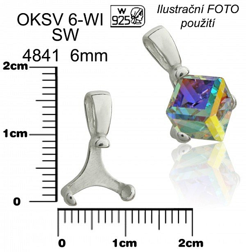 ŠLUPNA na SW 4841 6mm ozn.OKSV 6-WI. Materiál STŘÍBRO AG925.váha 0,60g. 