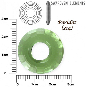 SWAROVSKI  Disk Pendant 6039 barva PERIDOT velikost 25mm.
