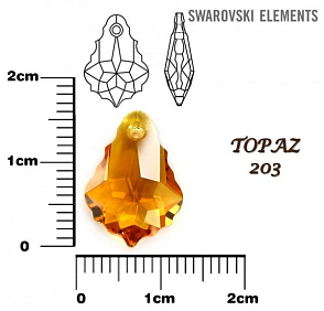 SWAROVSKI Baroque Pendant barva TOPAZ velikost 16x11mm.