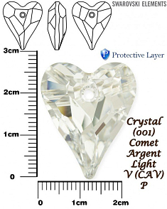 SWAROVSKI Wild Heart Pendant barva CRYSTAL COMET ARGENT LIGHT V (CAV) P velikost 27mm.