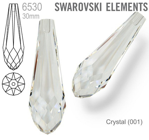 SWAROVSKI 6530 Pure Drop Pendant velikost 30mm. Barva Crystal