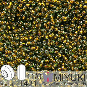 Korálky Miyuki Round 11/0. Barva 1421 Dyed S/L Golden Olive. Balení 5g.