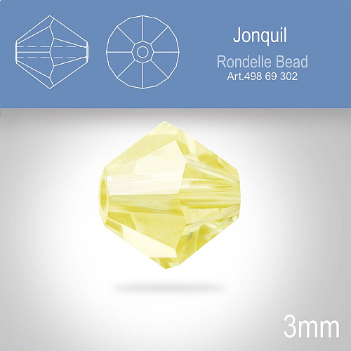 PRECIOSA Bicone MC BEAD (sluníčko) velikost 3mm. Barva JONQUIL. Balení 40ks .