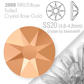 SWAROVSKI  XIRIUS Rose 2088 Foiled. Barva Crystal Rose Gold velikost SS20 (4,6-4,8mm). Balení 15Ks.
