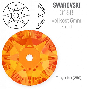 Swarovski 3188 XIRIUS Lochrose našívací kameny velikost pr.5mm barva Tangerine