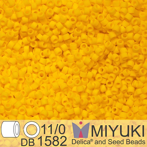 Korálky Miyuki Delica 11/0. Barva Matte Opaque Canary DB1582. Balení 5g.