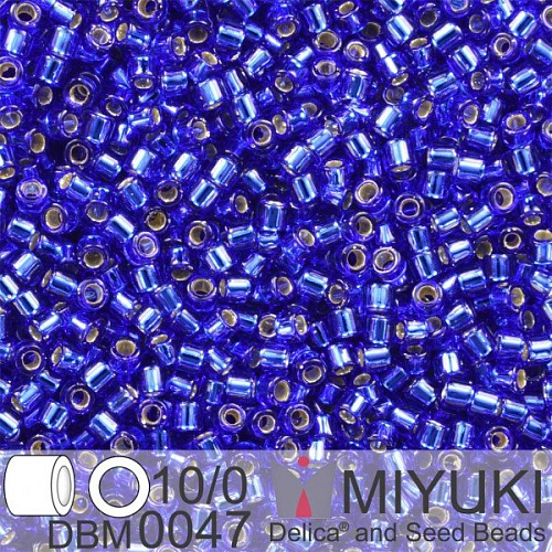 Korálky Miyuki Delica 10/0. Barva S/L Cobalt   DBM0047. Balení 5g.