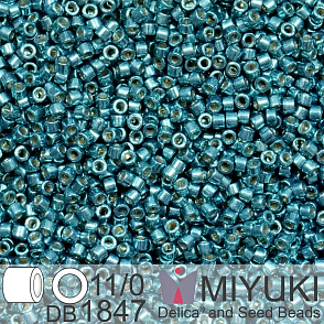 Korálky Miyuki Delica 11/0. Barva Duracoat Galvanized Dark Sea Foam DB1847. Balení 5g.