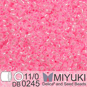 Korálky Miyuki Delica 11/0. Barva Cotton Candy Pink Ceylon DB0245. Balení 5g