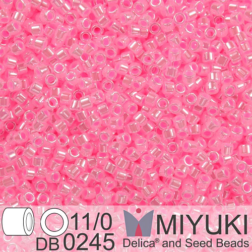 Korálky Miyuki Delica 11/0. Barva Cotton Candy Pink Ceylon DB0245. Balení 5g