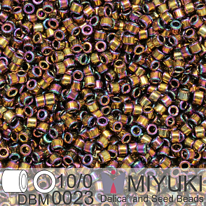 Korálky Miyuki Delica 10/0. Barva Metallic Gold Iris DBM0023. Balení 5g.