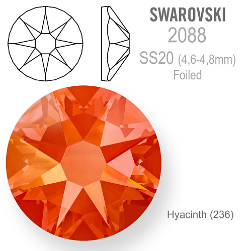 SWAROVSKI 2088 XIRIUS FOILED velikost SS20 barva HYACINTH 