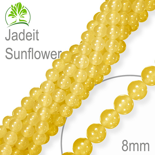 Korálky z minerálů Jadeit Sunflower. Velikost pr.8mm. Balení 10Ks.