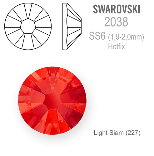 SWAROVSKI xilion rose HOT-FIX velikost SS6 barva LIGHT SIAM 