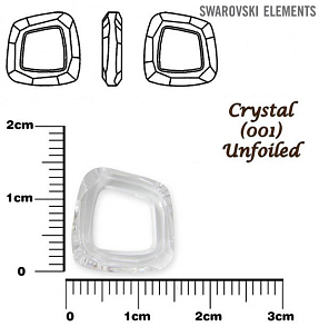 SWAROVSKI ELEMENTS Cosmic Square Ring barva CRYSTAL (001) Unfoiled velikost 14mm.