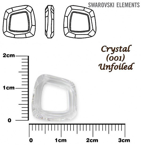 SWAROVSKI ELEMENTS Cosmic Square Ring barva CRYSTAL (001) Unfoiled velikost 14mm.