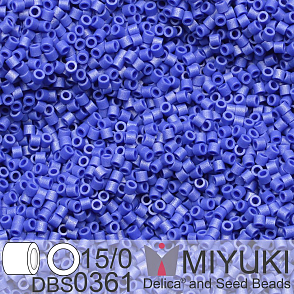 Korálky Miyuki Delica 15/0. Barva DBS 0361 Matte Opaque Cobalt Luster. Balení 2g.