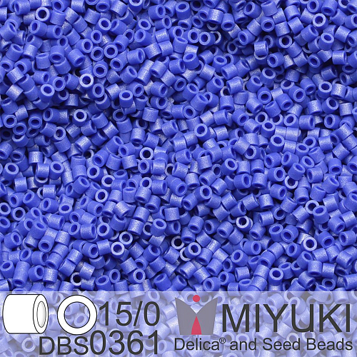 Korálky Miyuki Delica 15/0. Barva DBS 0361 Matte Opaque Cobalt Luster. Balení 2g.