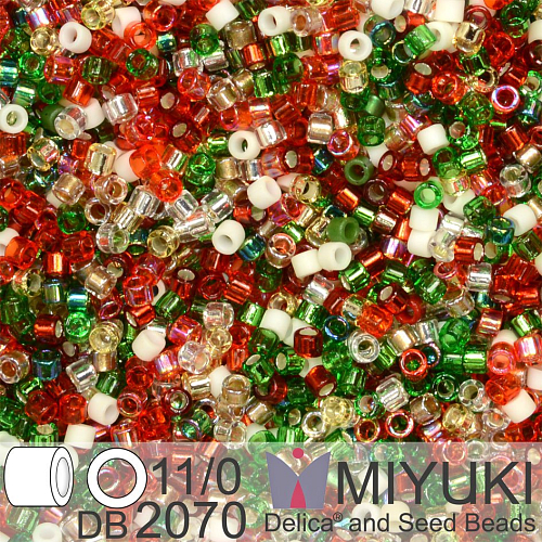 Korálky Miyuki Delica 11/0. Barva Old Fashioned Christmas  Mix DB2070. Balení 5g