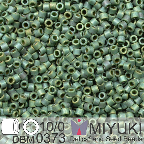 Korálky Miyuki Delica 10/0. Barva Matte Metallic Sage Green Luster DBM0373. Balení 5g.